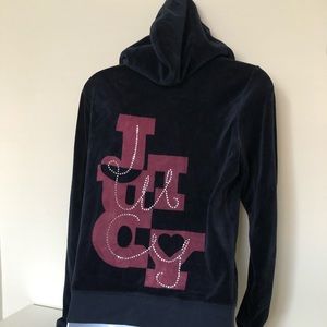Juicy Couture Y2K velour Zip Up Hooded Jacket XL